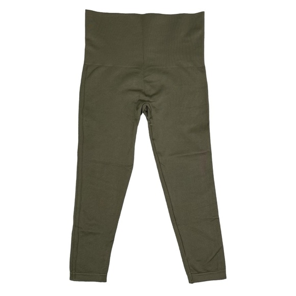 Spanx Leggings XL Look at Me Now Seamless Tummy Control Shaping Smoothing Olive - Picture 1 of 8